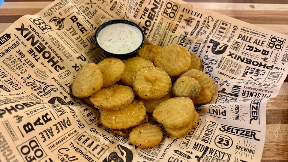 A visualization of the menu item "Fried Pickle Chips"