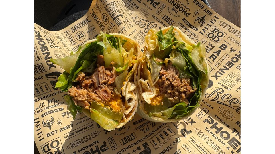 A visualization of the menu item "BBQ Pork Wrap"