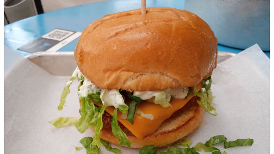 A visualization of the menu item "Fried Cod Sandwich"