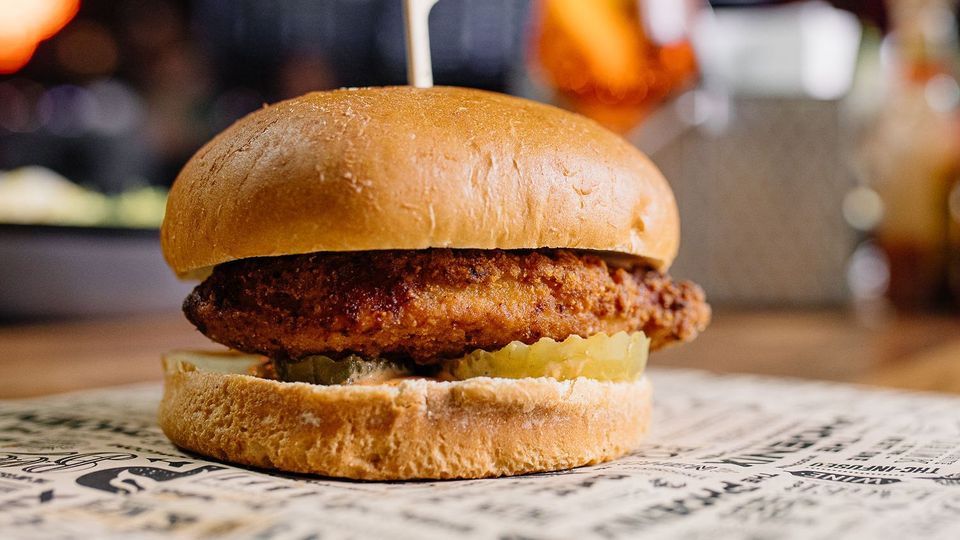 A visualization of the menu item "House Chicken Sandwich"