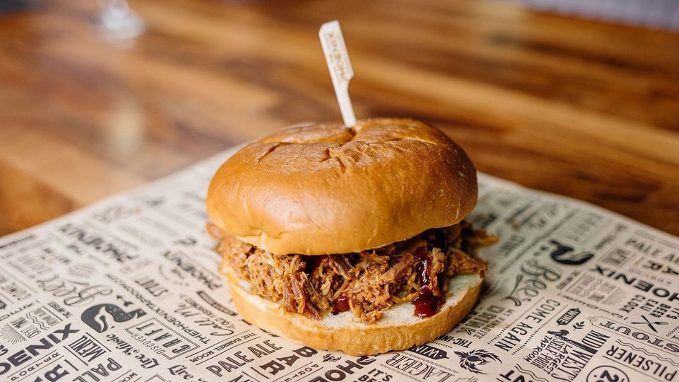 A visualization of the menu item "BBQ Pulled Pork Sandwich"