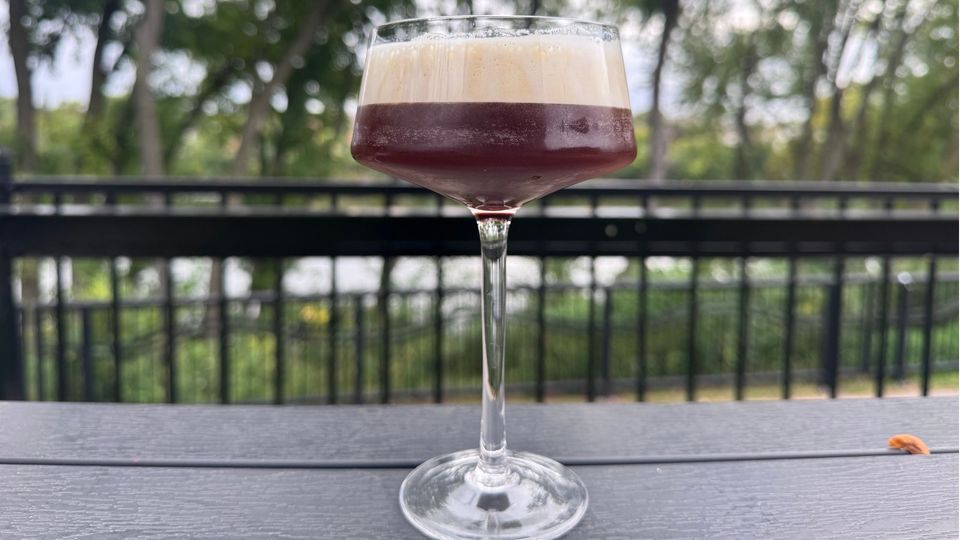 A visualization of the menu item "Pumpkin Cheesecake Espresso Martini"