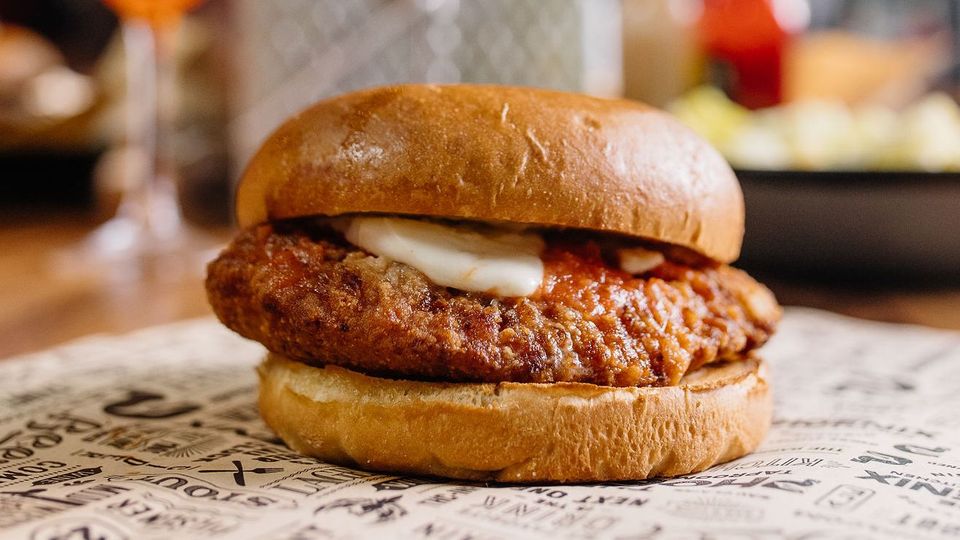 A visualization of the menu item "Chicken Parmesan Sandwich"