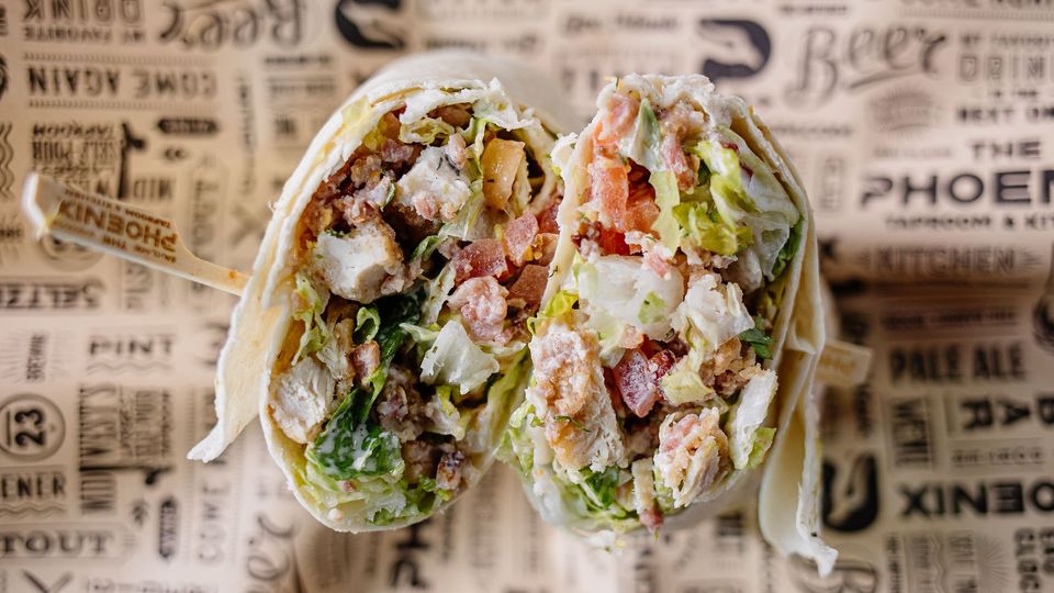 A visualization of the menu item "Chicken Bacon & Ranch Wrap"