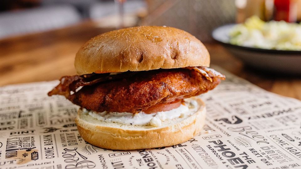 A visualization of the menu item "Buffalo Chicken Sandwich"