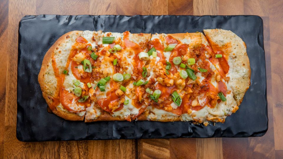 A visualization of the menu item "Buffalo Chicken Flatbread"