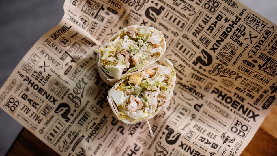 A visualization of the menu item "Chicken Caesar Wrap"