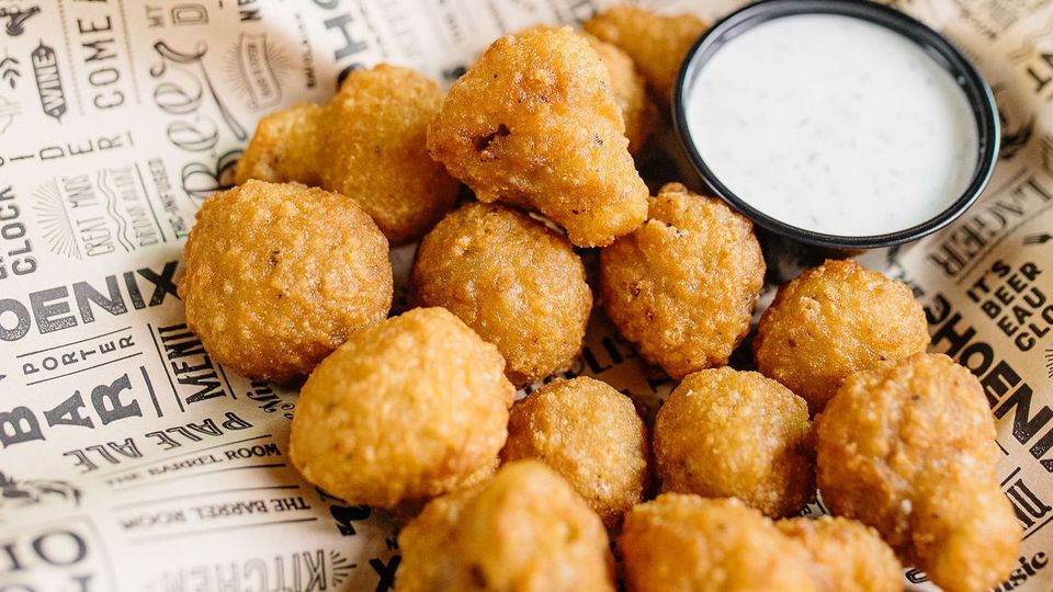 A visualization of the menu item "Fried Mushrooms"