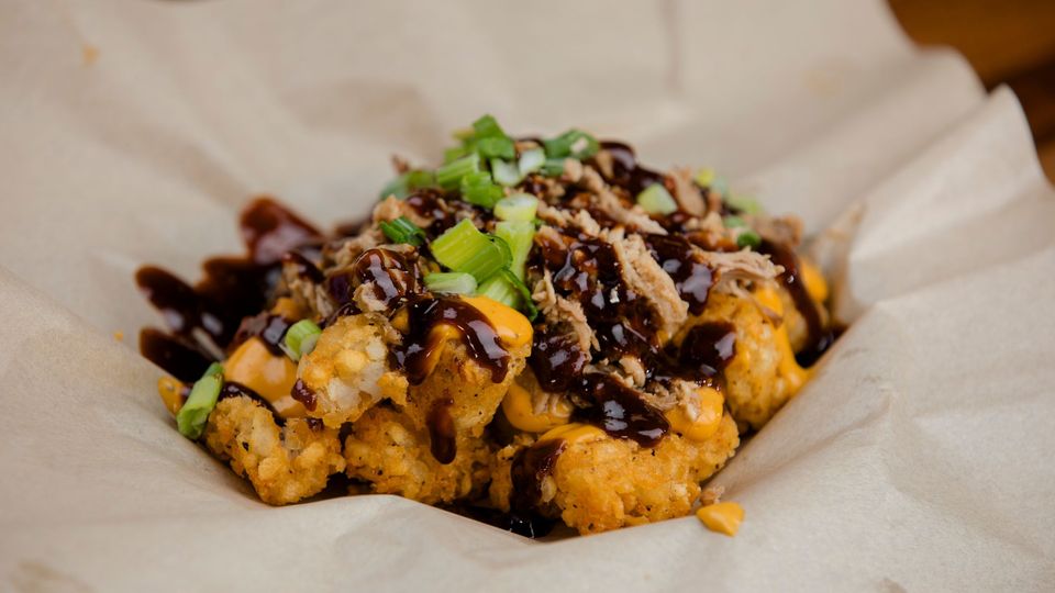 A visualization of the menu item "Pulled Pork Potatoes"